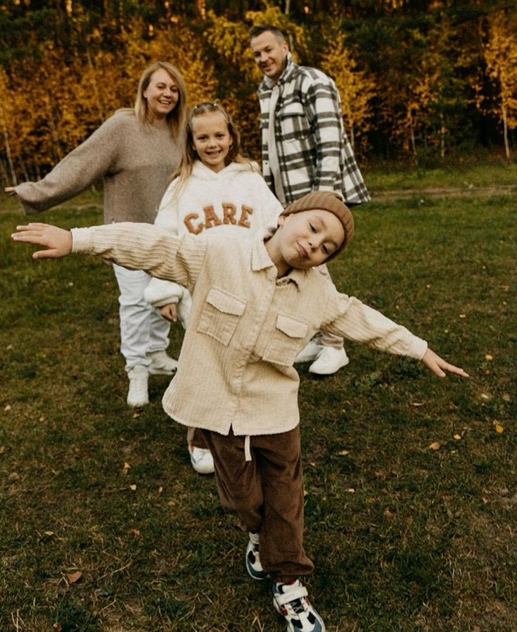Family playing together outdoors